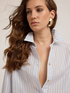Loose-fit shirt with lurex stripes image number 3