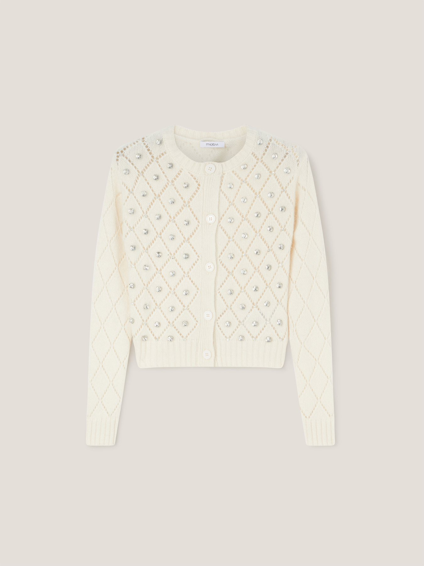 Cardigan aus Strick Angora-Mischgarn mit Steinchen image number 3