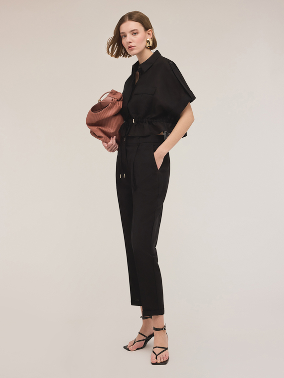 Pantaloni regular in lino viscosa