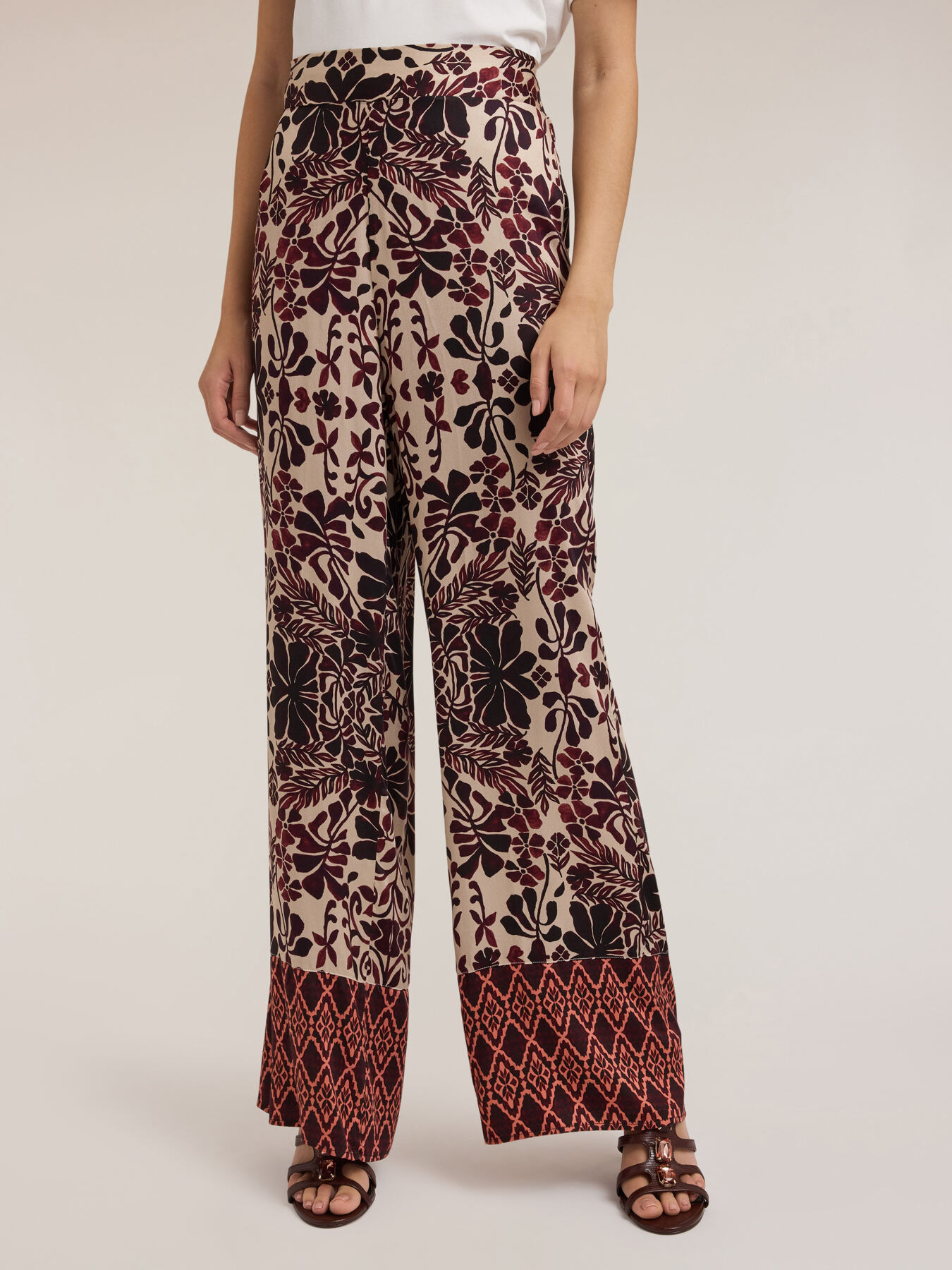 Boho print palazzo trousers image number 2