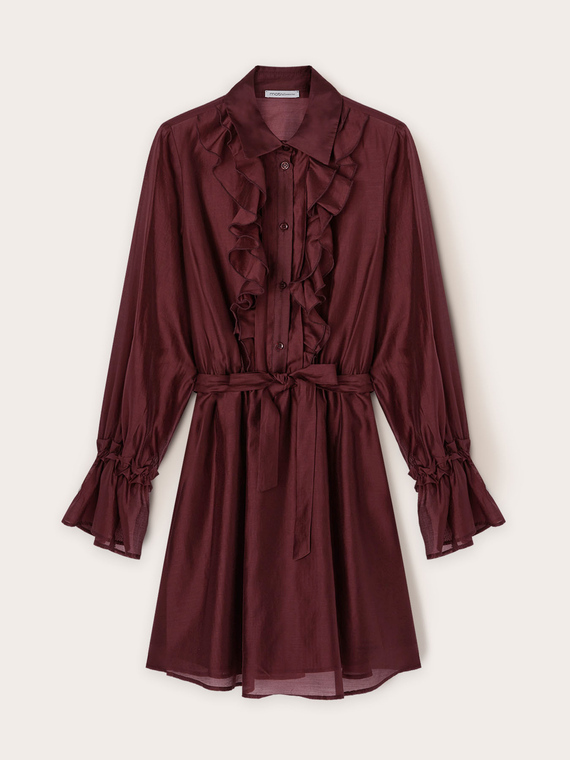 Voile chemisier dress with flounces