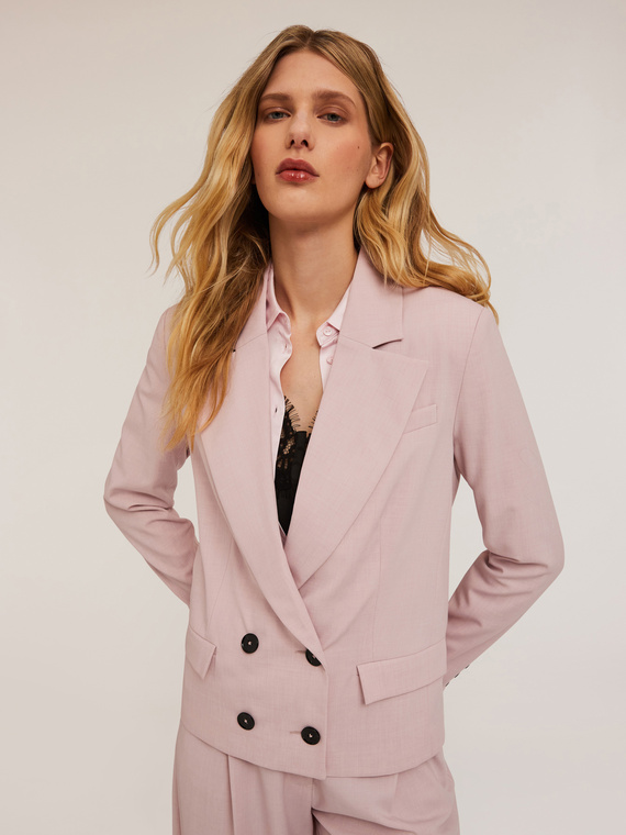 Giacca doppiopetto in poliviscosa