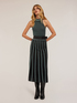 Pleated effect knit striped dress image number 3