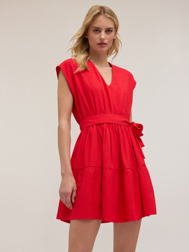 Robe courte avec volant en jersey