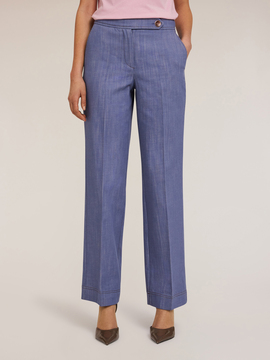 Cotton canvas wide trousers
