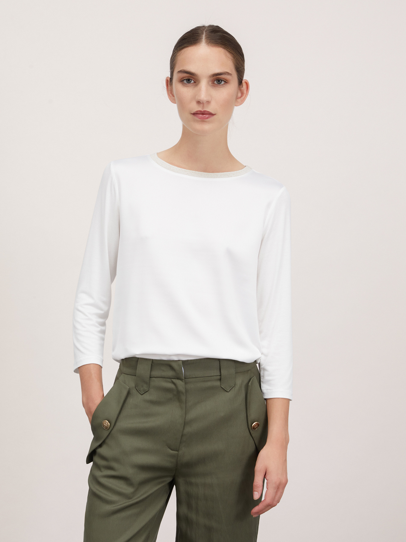 Basic dual fabric T-shirt image number 0