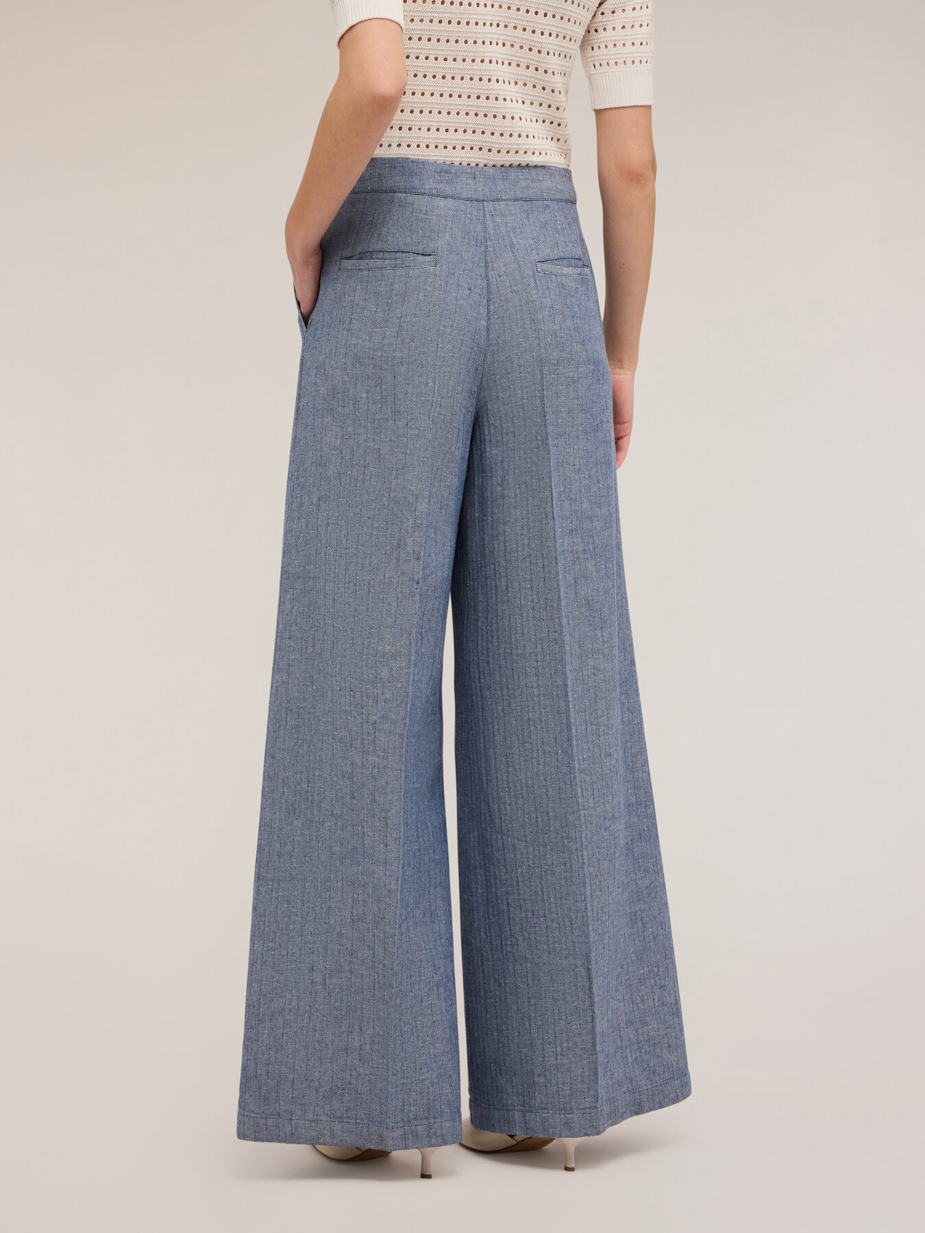 Pantaloni wide effetto denim image number 1