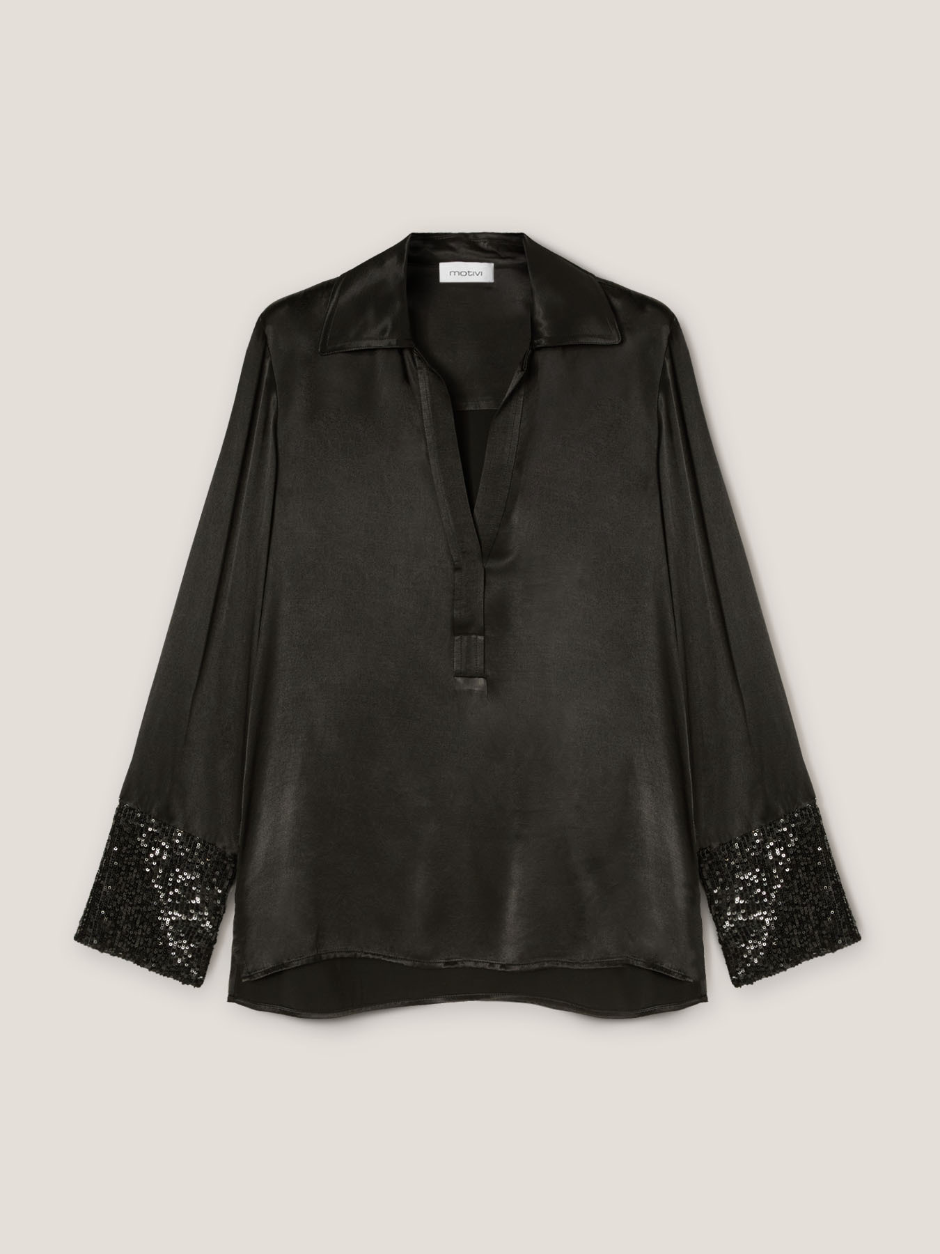 Satin-Bluse mit Pailletten-B&uuml;ndchen image number 4