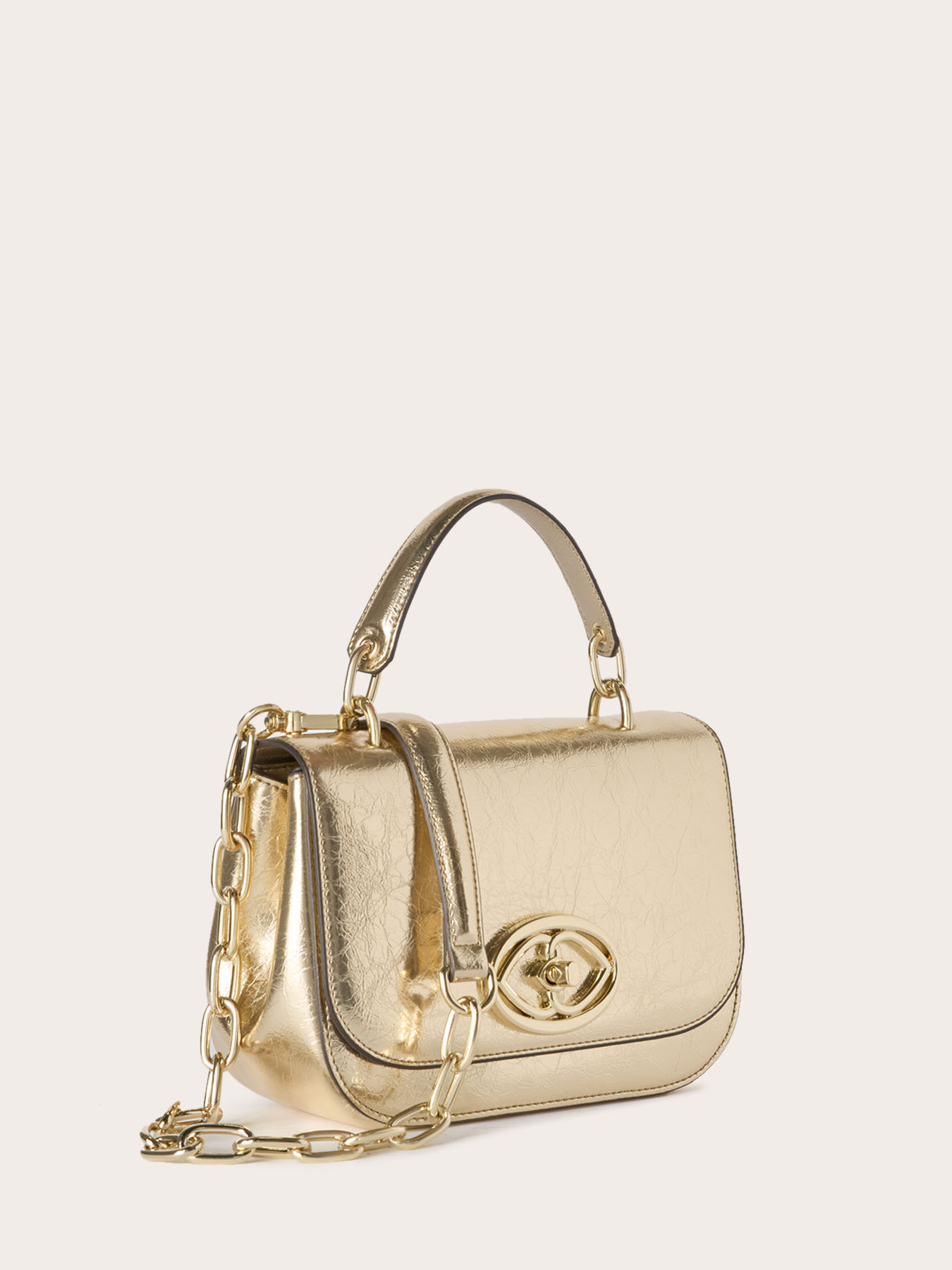 Small bag in tessuto laminato oro image number 3