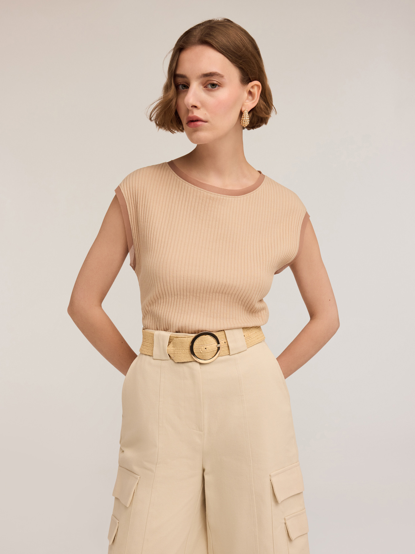 Camiseta con bordes de georgette image number 3