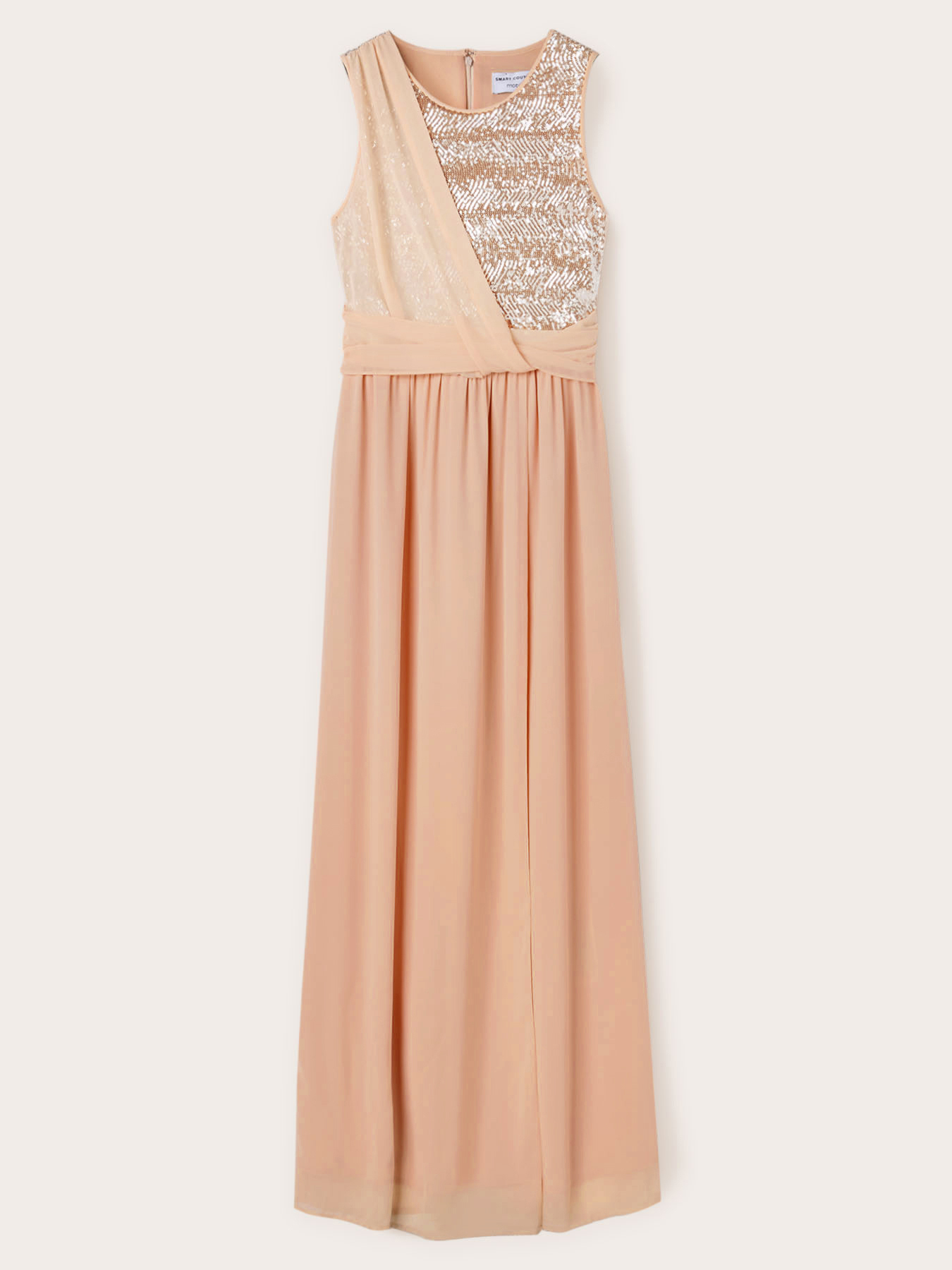 Long peplum dress with full sequin bodice image number 4