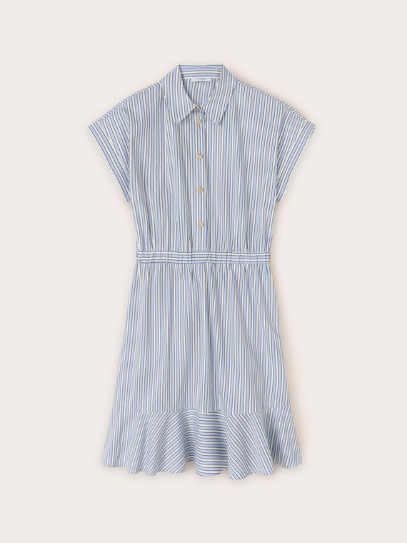 Striped cotton chemisier dress