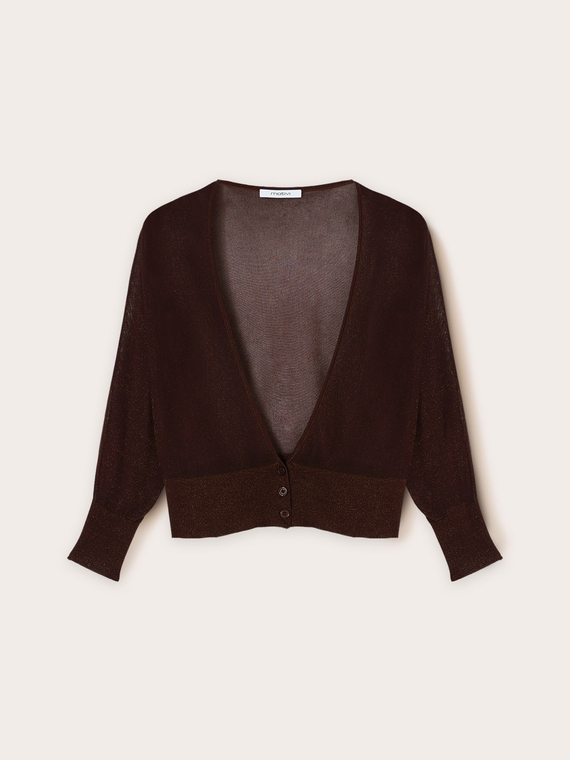 Cardigan in maglia fine lurex
