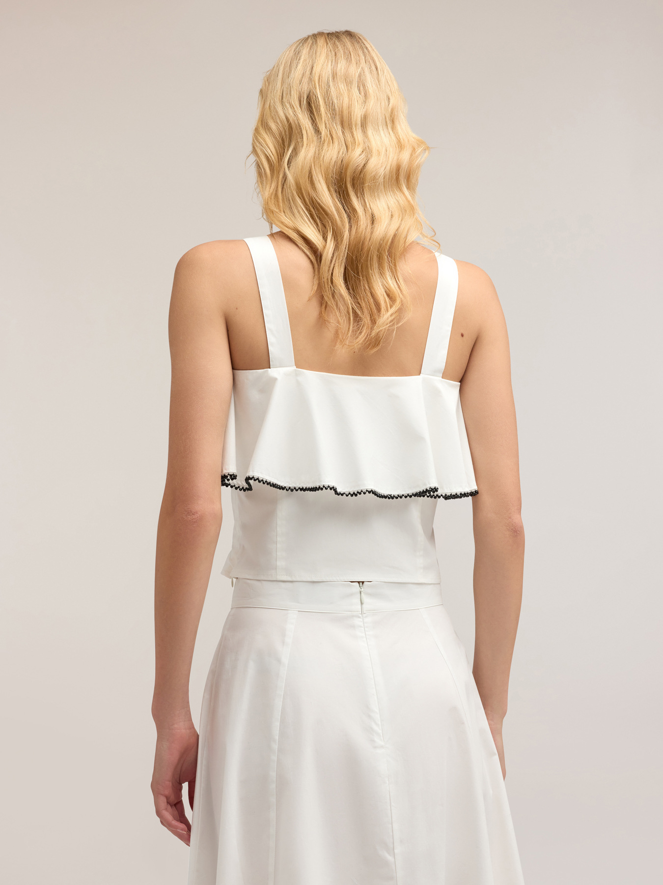 Popeline-Top mit Volant image number 1