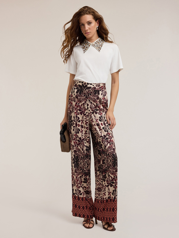 Boho print palazzo trousers