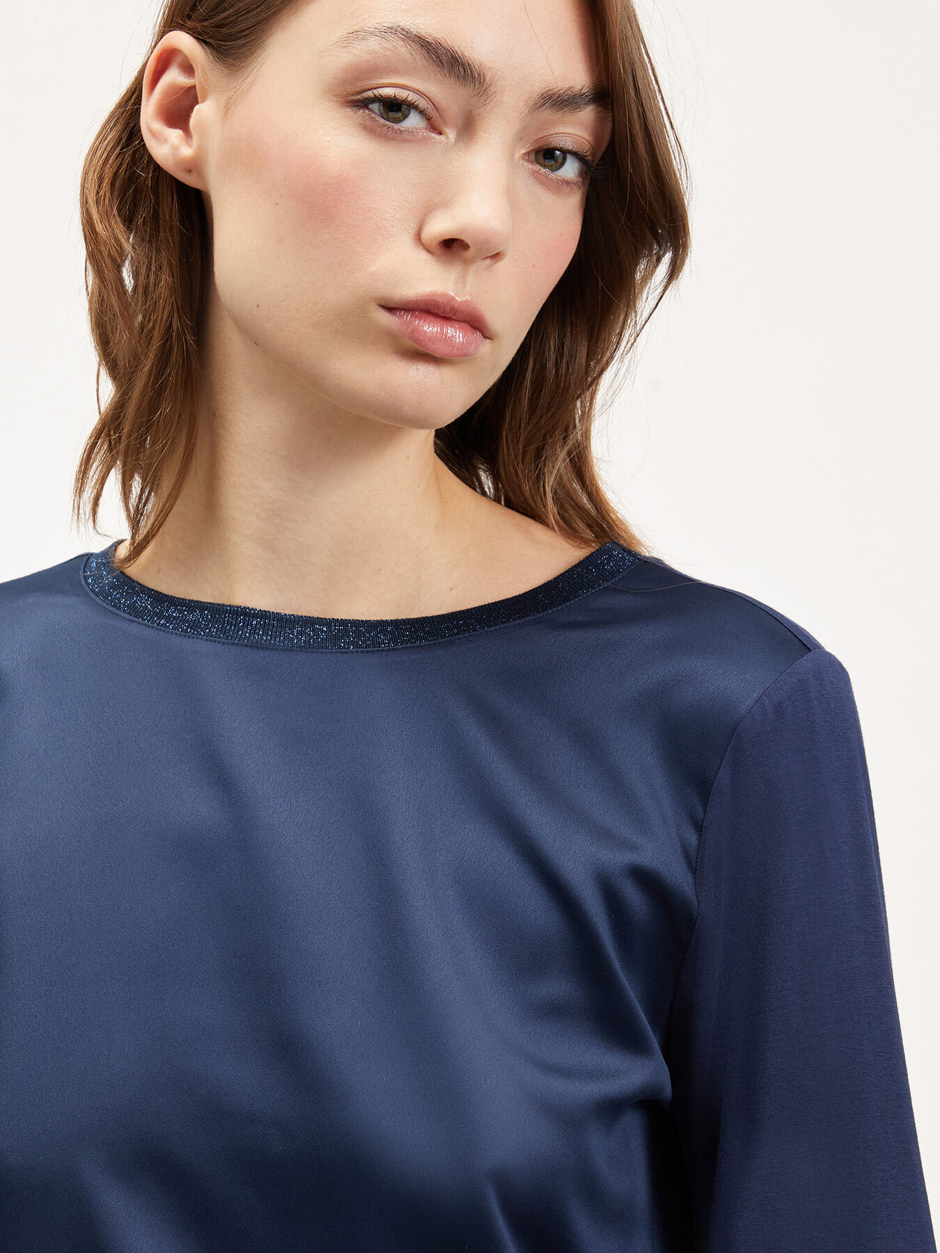 Tricou basic din două materiale image number 3