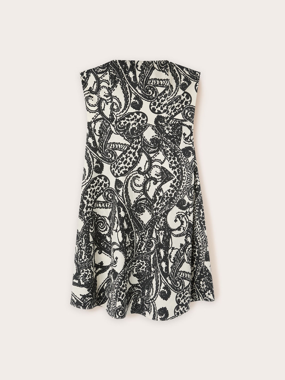 Mini dress in cotone fantasia paisley