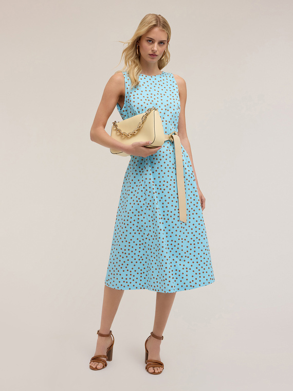 Polka dot pattern flared dress