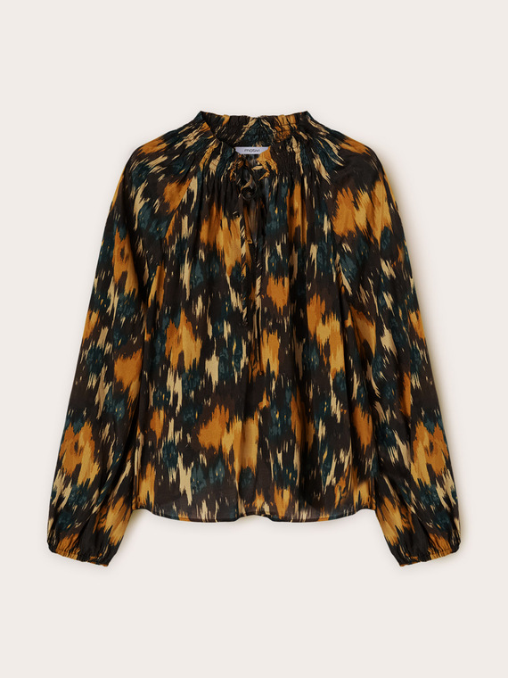 Bedruckte Bluse aus Kreppstoff