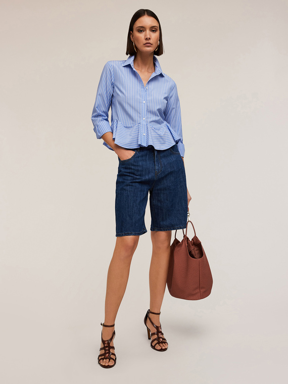 Camicia a righe con volant