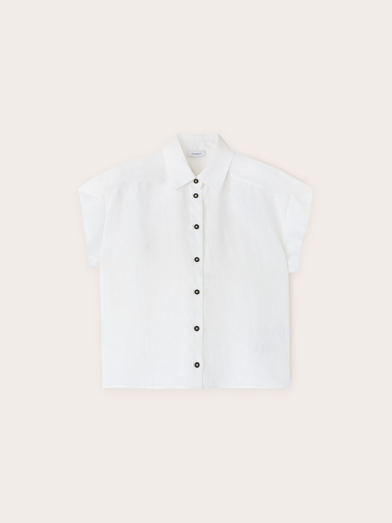 Short-sleeved linen shirt image number 4
