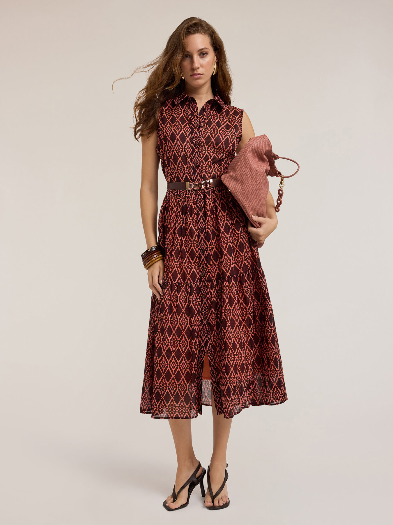 Ethnic print shirt dress image number 0