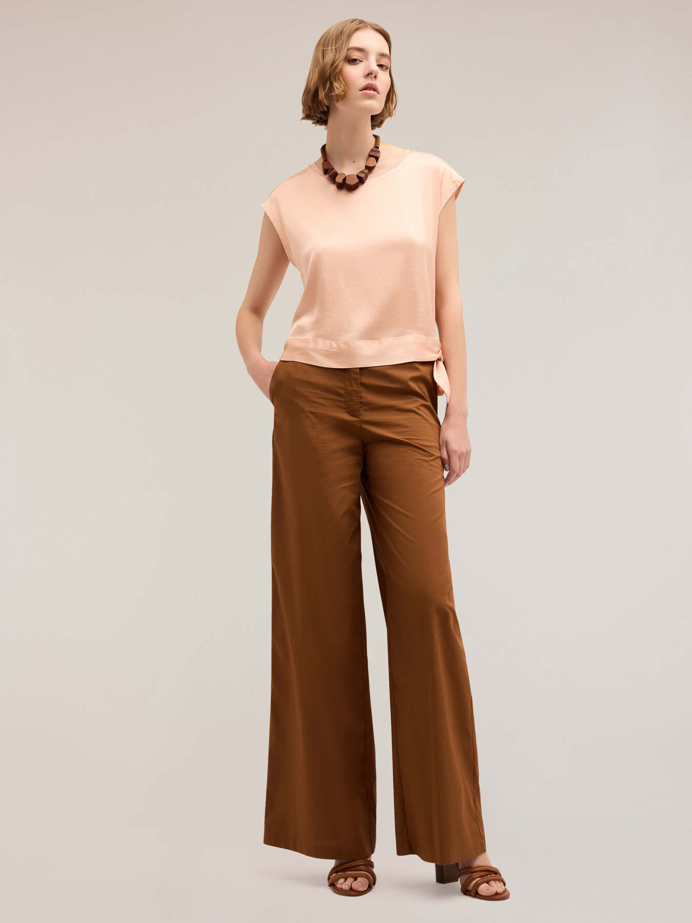 Pantaloni palazzo in cotone image number 0