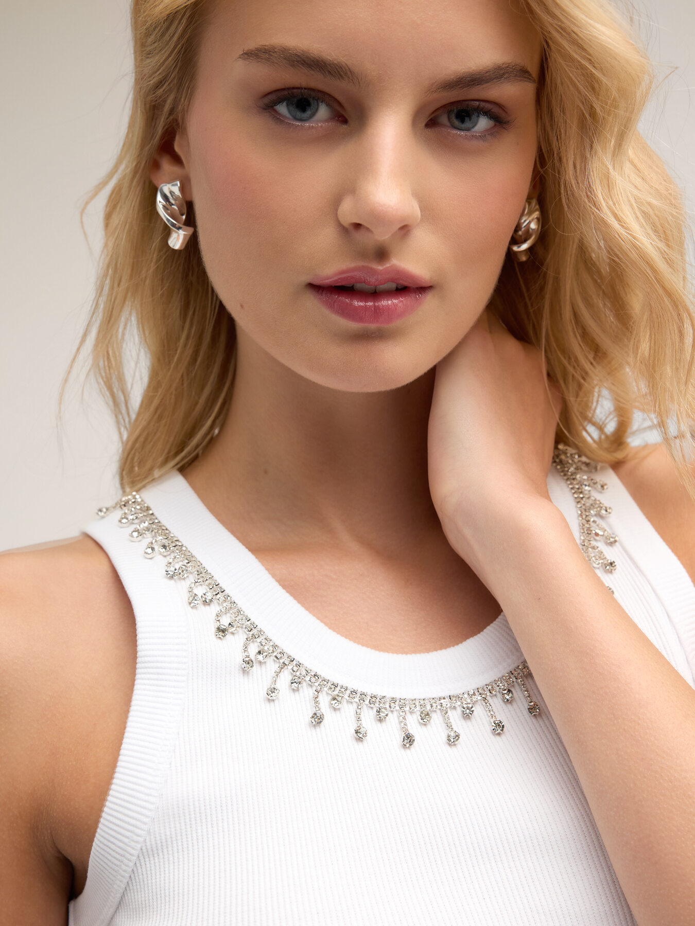 Tanktop mit Crystal-Fransen image number 0