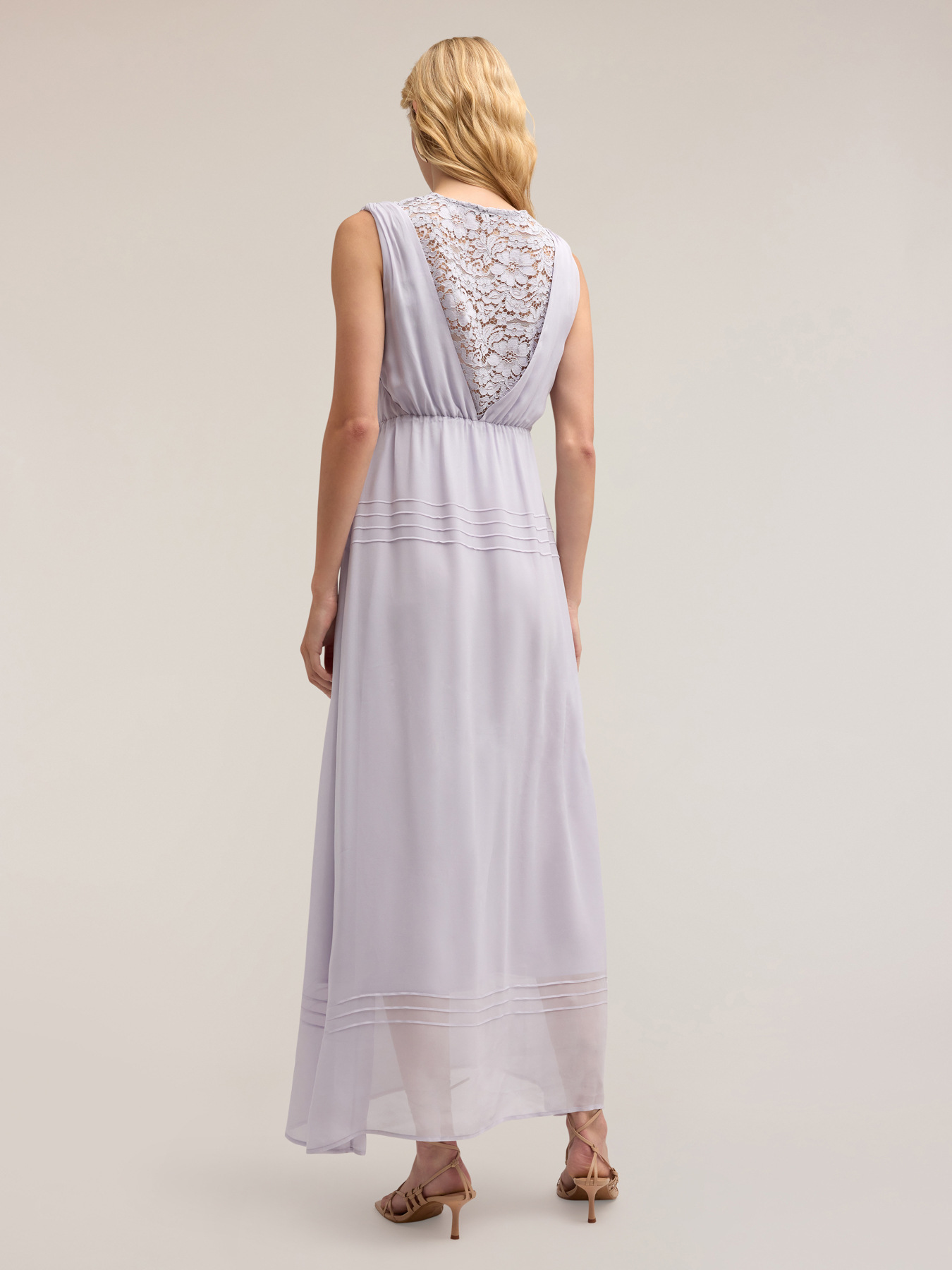 Long dress with lace top image number 1