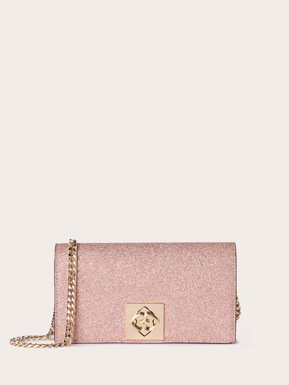 Wallet Bag in tessuto spalmato glitter