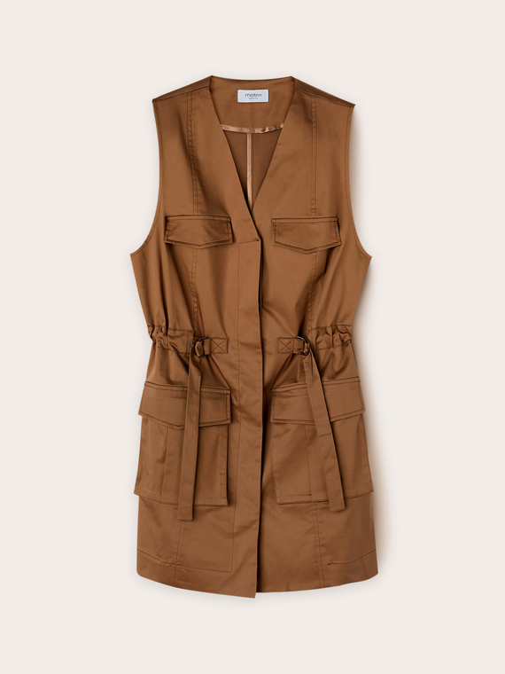 Robe style saharienne en satin