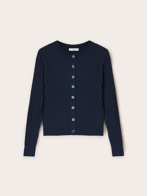 Cardigan a coste tridimensionali