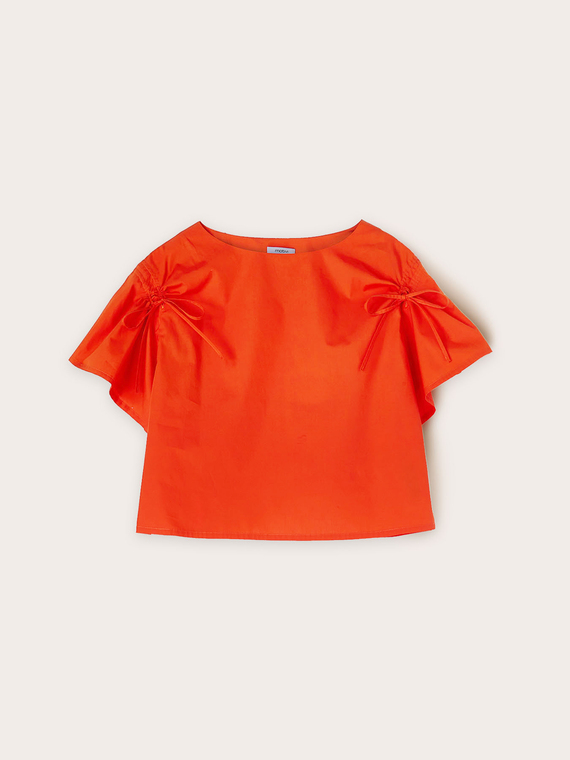 Blusa con coulisse sulle maniche