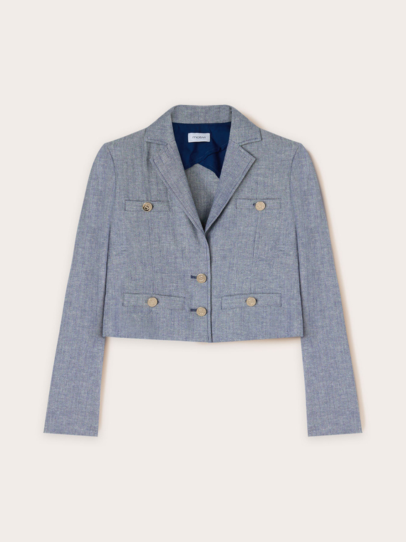 Giacca corta effetto denim