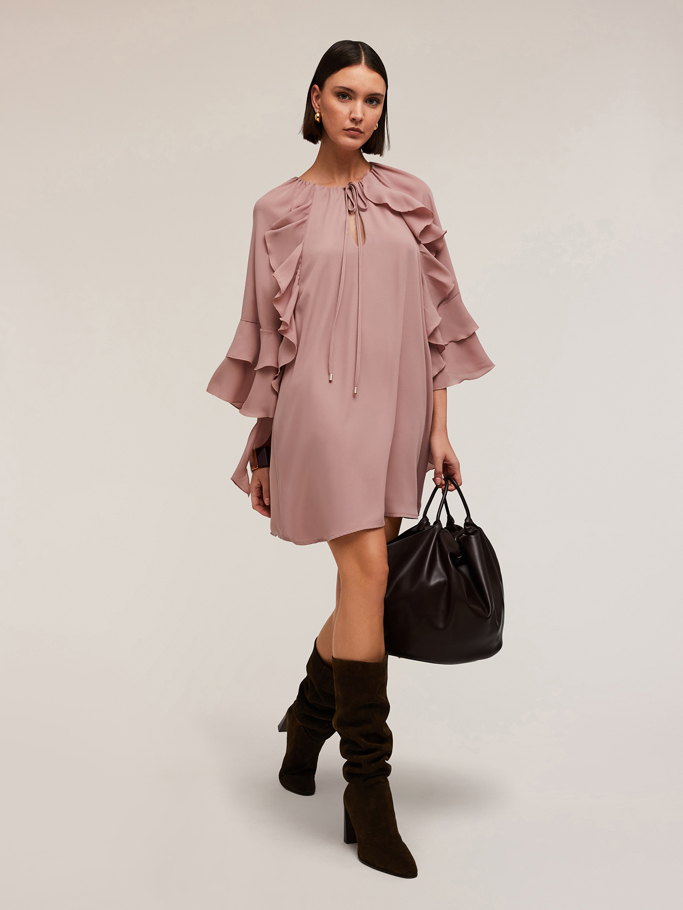 Short dress with ruffles image number 0