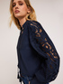 Poplin blouse with embroidered sleeves image number 3