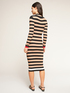 Midi-Kleid aus Rippenstrick mit Streifenmuster image number 1
