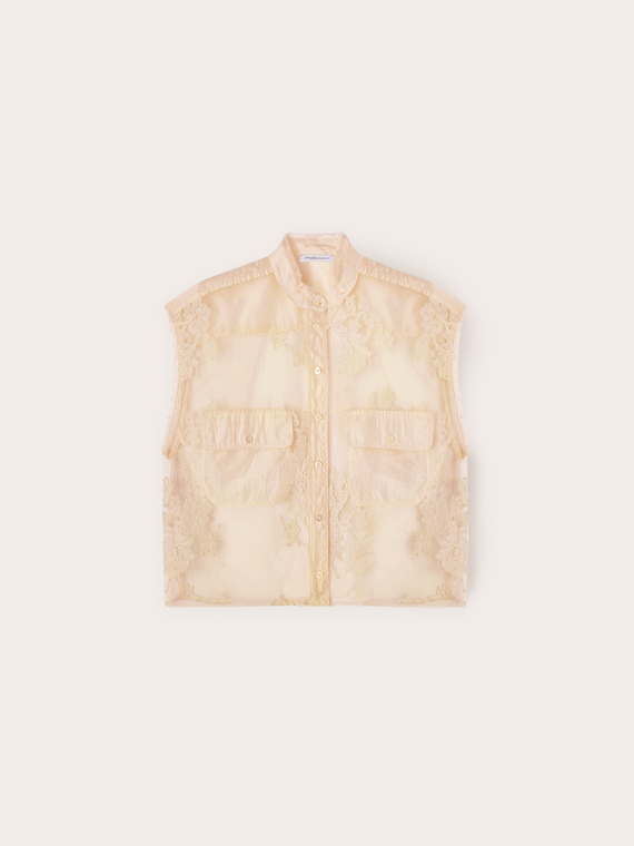 Camicia senza maniche in pizzo