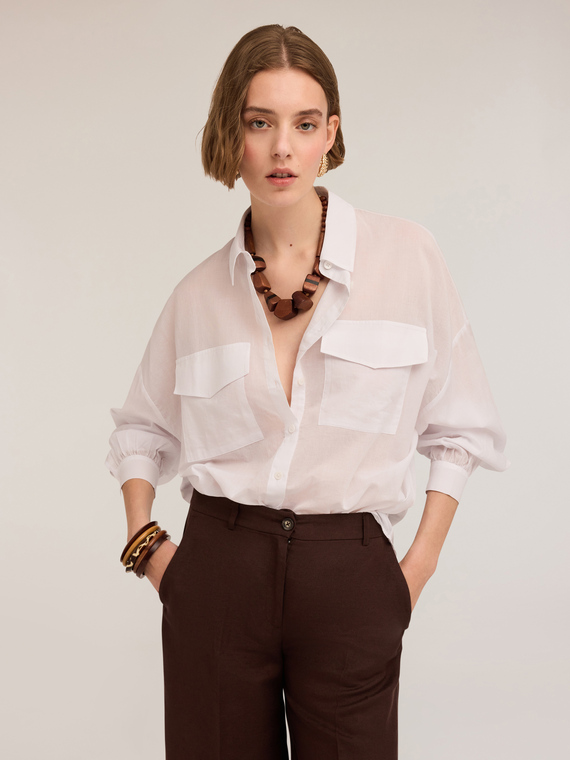 Oversized shirt with pockets