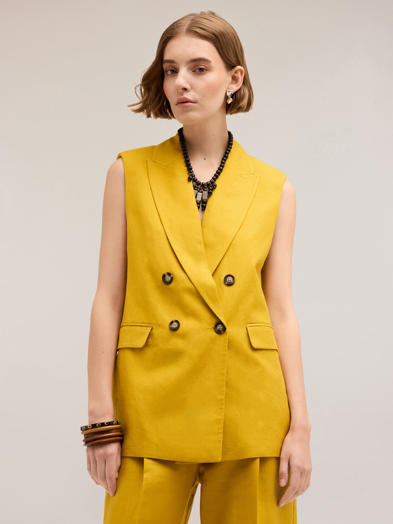 Gilet over misto lino