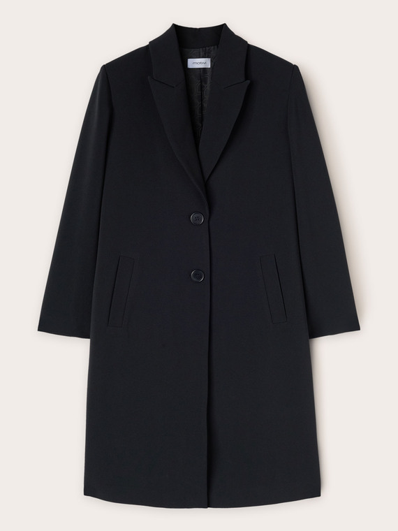 Cappotto monopetto in tessuto cr&ecirc;pe