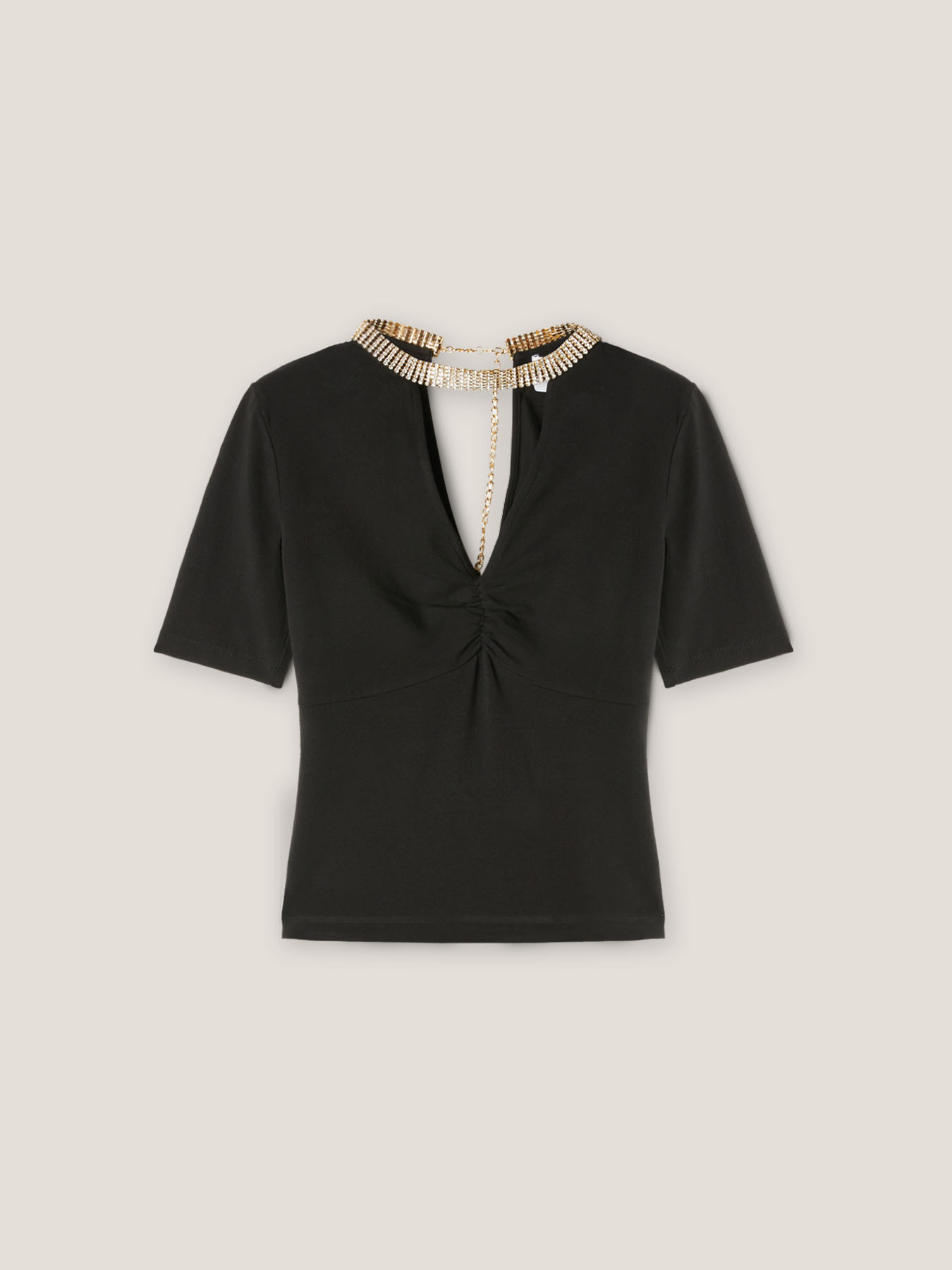 T-shirt with curls and Stress necklace image number 3