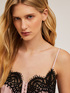 Top lingerie in raso con bordo in pizzo image number 0