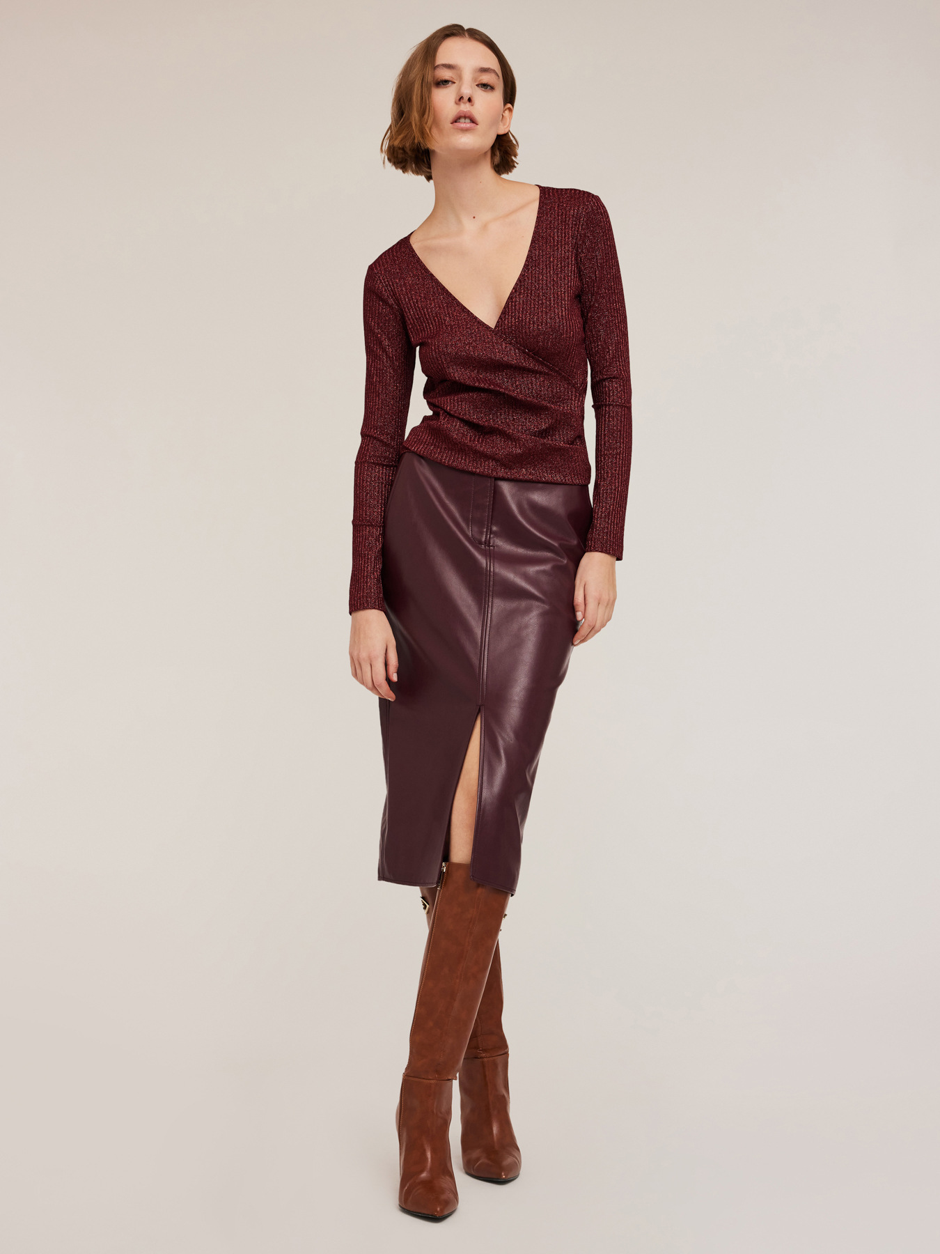 Pull cache-c&oelig;ur &agrave; c&ocirc;tes lurex image number 0