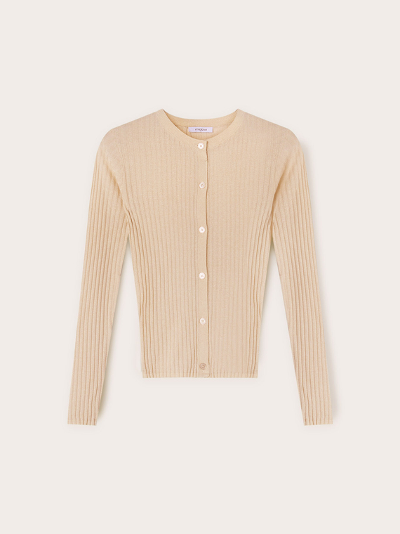 Cardigan in maglia fine lurex