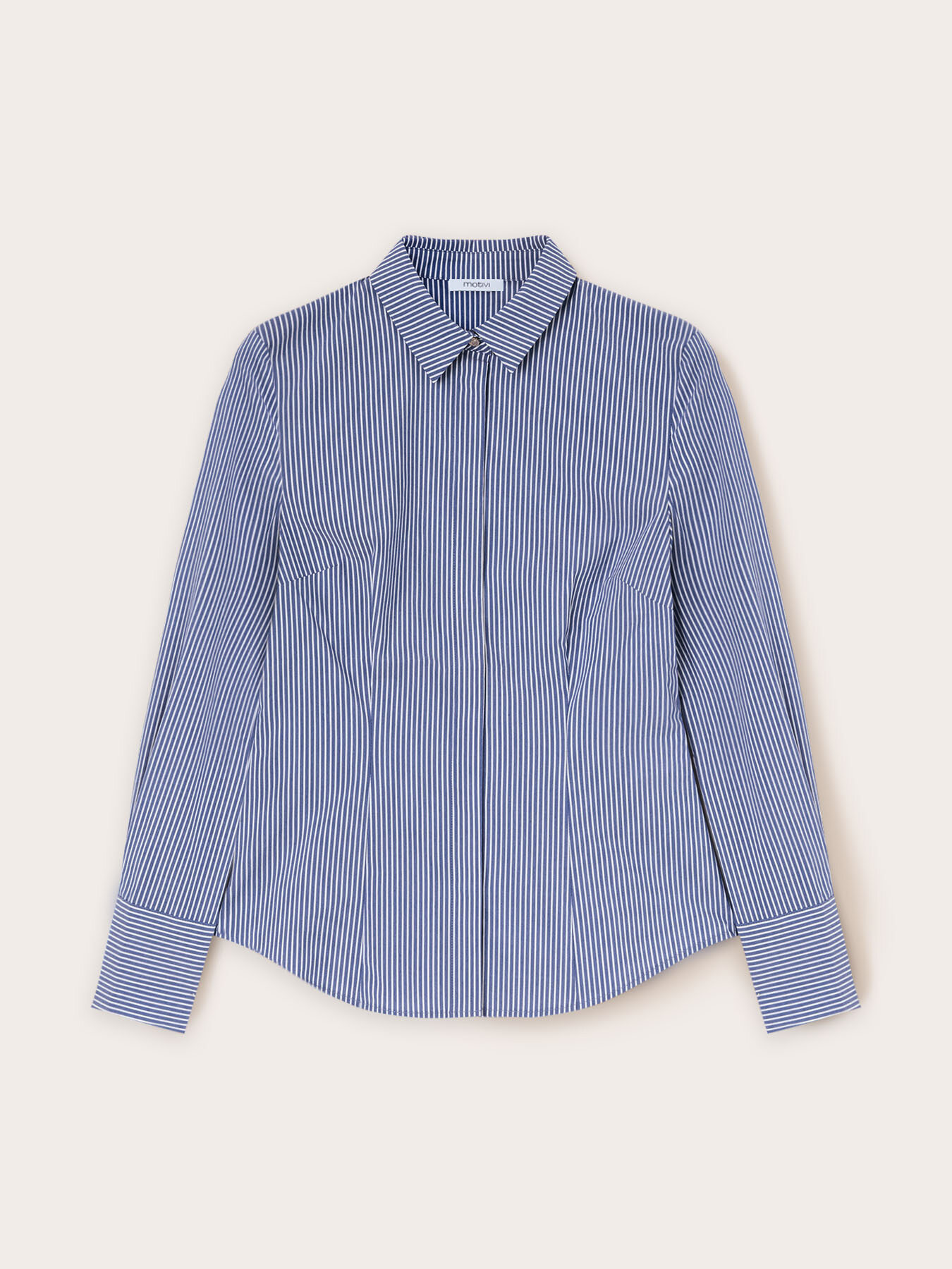 Striped poplin shirt image number 3