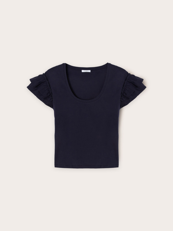 T-shirt con maniche volant