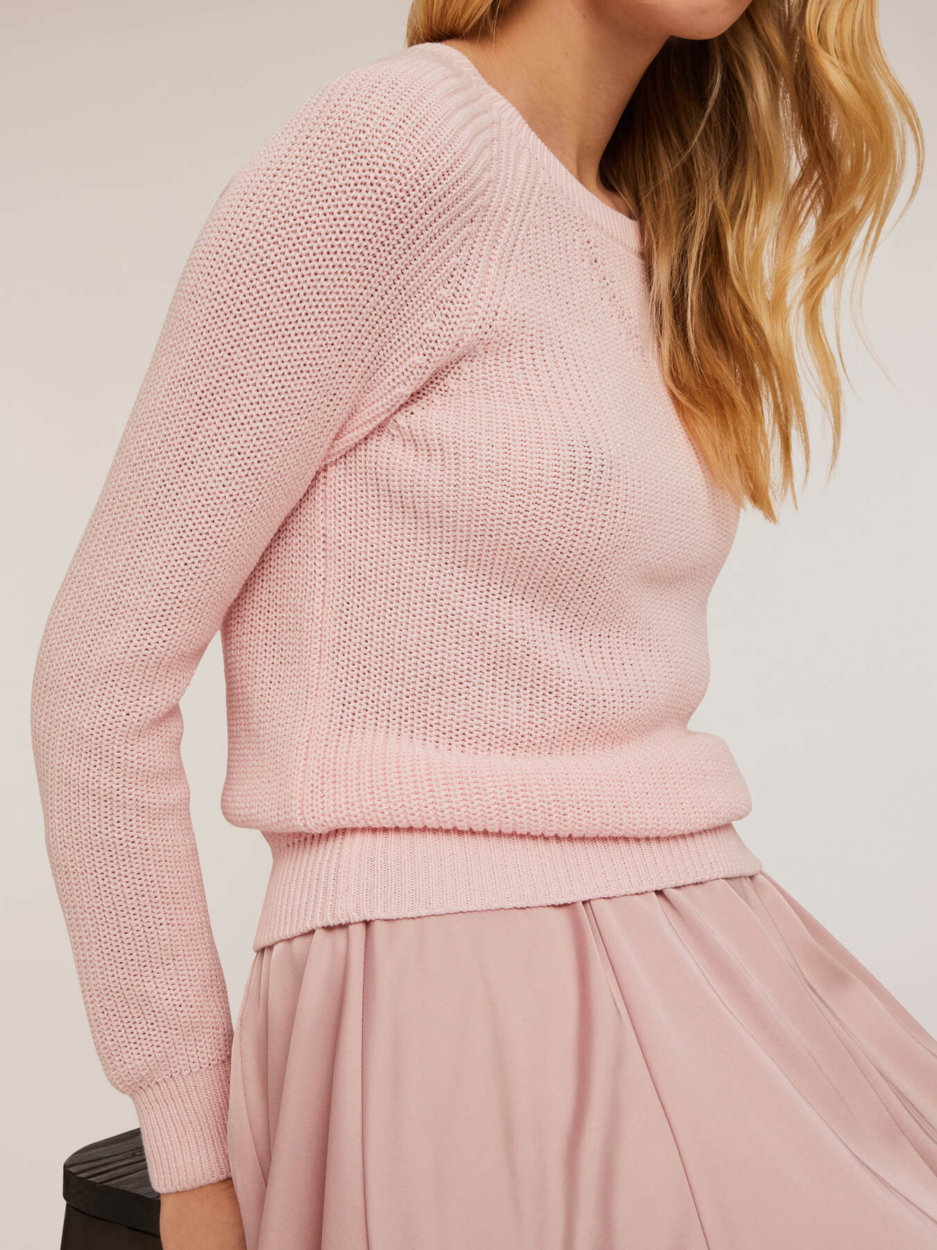 Pullover scollo tondo in cotone image number 3