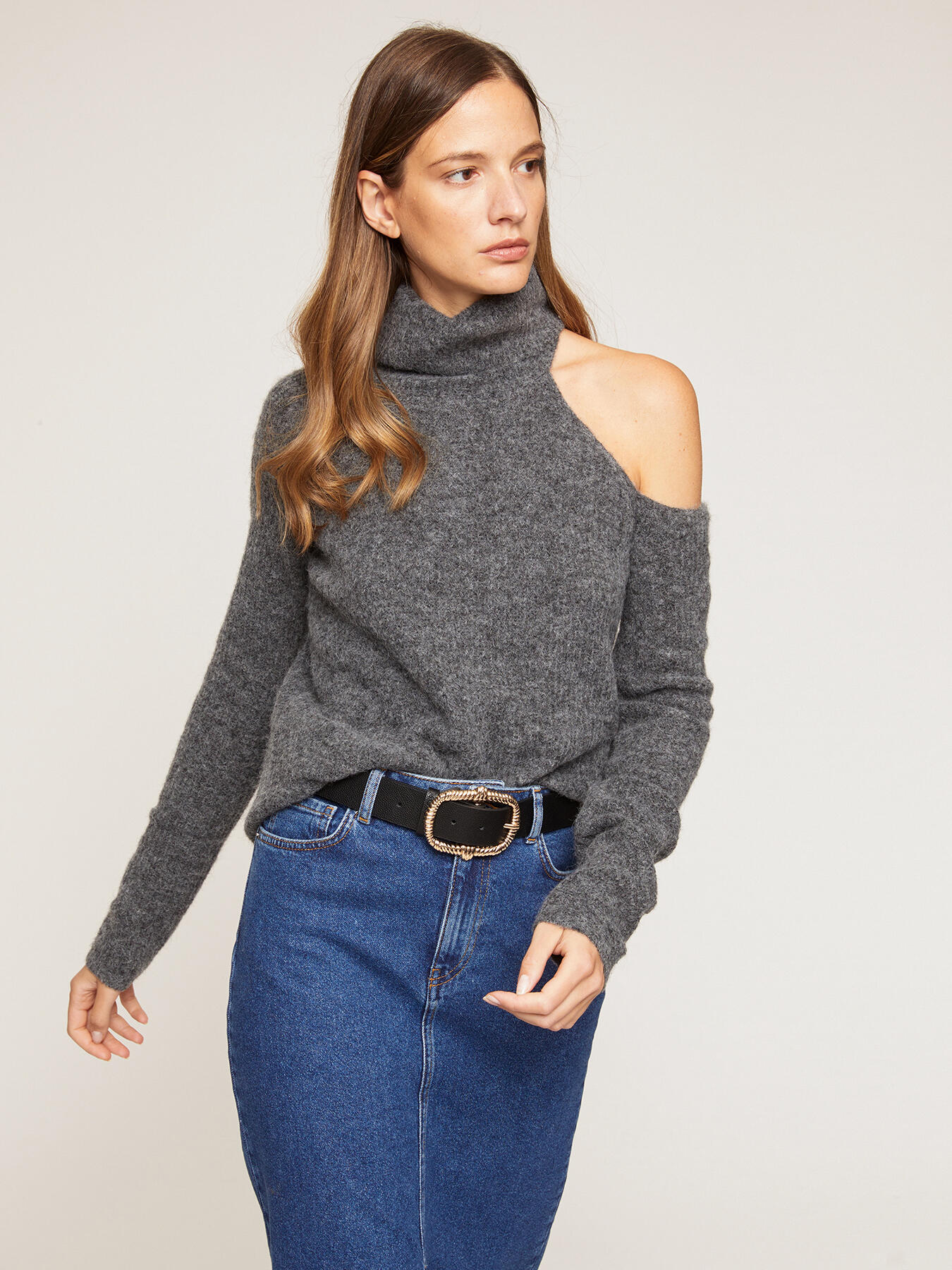 Rollkragenpullover aus Alpaka-Gemisch mit Cut-out-Motiv image number 0