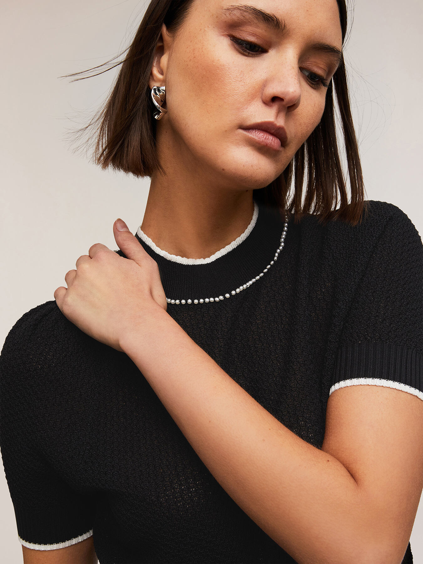 Sweater with beaded embroidery image number 3